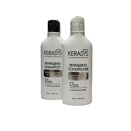 Kerasys Revitalizing Rosehip Oil Duo (Shampoo 180ml + Condicionador 180ml) (Cabelos Finos e Frizz)