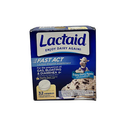 Lactaid Fast Act Sabor Vanila - 32 Mastigáveis