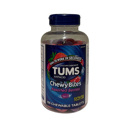 Antacid Chewy Bites Assorted Berries, 108 Comprimidos Mastigáveis TUMS