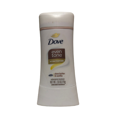 Dove, Even Tone + Nicotinamida, Desodorante Antitranspirante, Manteiga de Karité e Baunilha, 74 g