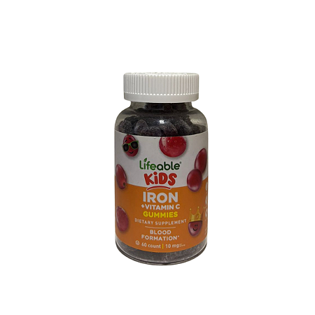 Gomas de Ferro + Vitamina C para Crianças, Uva Natural, 60 Gomas - Lifeable