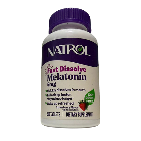 Melatonina 5 mg Fast Dissolve sublingual Sabor Morango - Natrol - 200 comprimidos