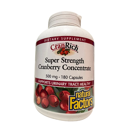 Cranberry Concentrado, Potência Superior, 500 mg, 180 Cápsulas - Natural Factors, CranRich