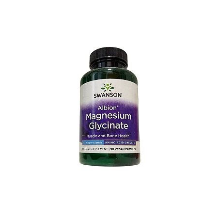 Glicinato de Magnésio, 133 mg, 90 Cápsulas Veganas - Swanson, Albion®