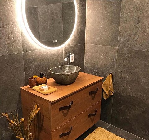 Cuba de Mármore Vulcânico Black Polida