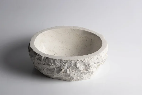 Cuba de Mármore Vulcânico Cream Oval