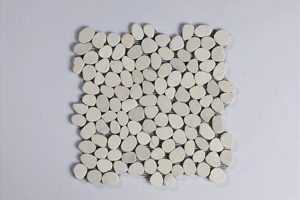 Seixo Flat Telado Branco (Venda por tela de 30x30)