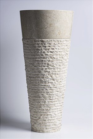 Cuba Pedestal Cream Lines - 40x40x90cm