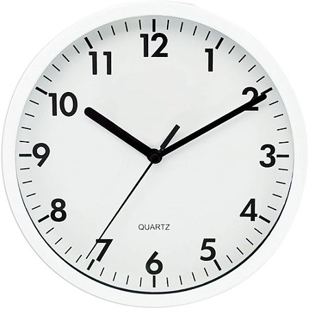 Relógio De Parede Branco Redondo 20cm Un 17834 Yangzi
