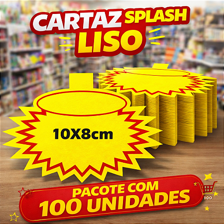 Splash Cartaz Oferta LISO Supermercado 10x8cm - 100 unidades