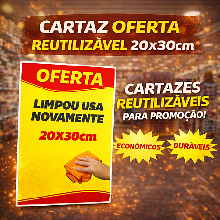 Cartaz De Oferta 30x21cm - Reutilizável - Pode Apagar