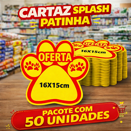 Splash OFERTA PATINHA Cartaz Oferta 16x15cm - 50 unidades