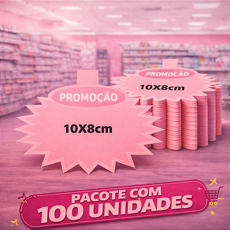 Splash Cartaz ROSA Supermercado 10x8cm - 100 unidades