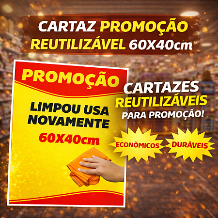Cartaz De PROMOÇÃO 60x40cm - Reutilizável - Pode Apagar