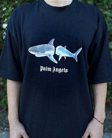 Camiseta Palm Angels Shark Oversized Suedine