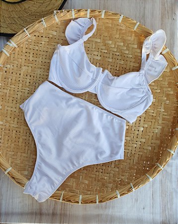 Biquíni plus size branco Clearance