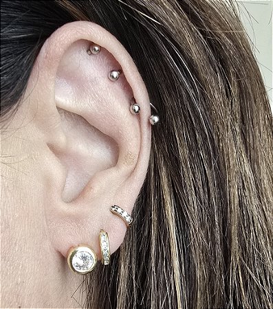 BRINCO PONTO DE LUZ COM ZIRCONIA CRISTAL BANHADO A OURO 18 K