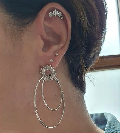 BRINCO ARGOLA DUPLA BANHADO A RODIO