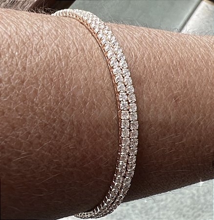 PULSEIRA BRACELETE ARO RIVIERA BANHADO A OURO 18 K