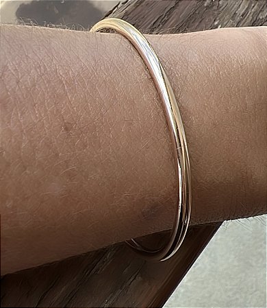 PULSEIRA BRACELETE TUBULAR BANHADA A OURO 18K - AJUSTAVEL
