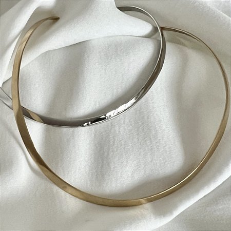 COLAR ARO 5MM BANHADO A OURO OU RODIO