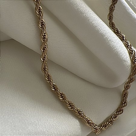 COLAR CORDAO BAIANO AVULSO BANHADO A OURO 18K - 3MM