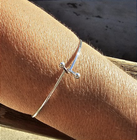 PULSEIRA BRACELETE BANHADA A PRATA