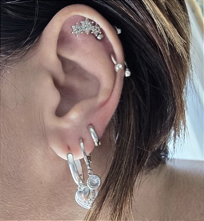 BRINCO ARGOLA COM PINGENTE CORAÇAO BANHADO A OURO 18 K OU PRATA - ARGOLINHA