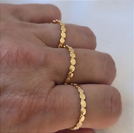 ANEL AJUSTAVEL ESFERINHAS BANHADO A OURO 18 K