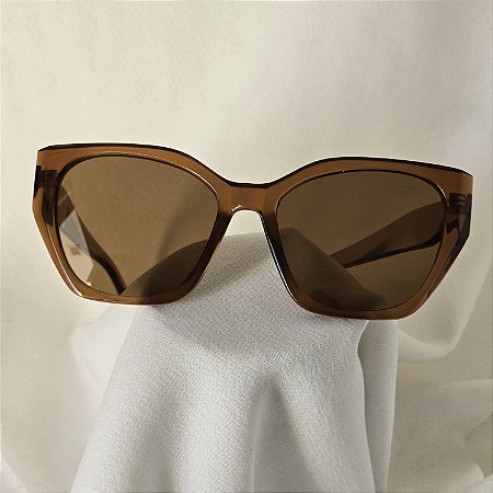 OCULOS SOLAR COM PROTEÇÃO UV RETANGULAR MARROM