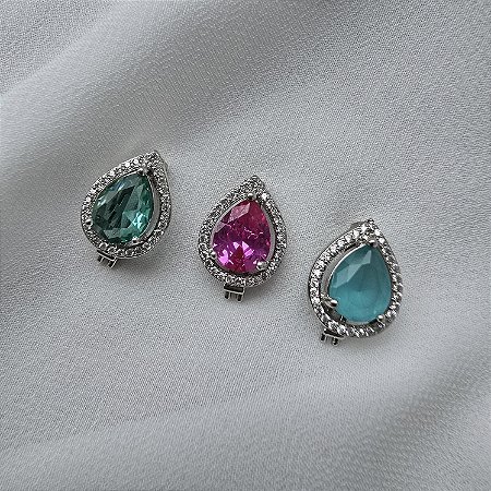 PINGENTE CHARM GOTA VARIAS CORES BANHADO A RODIO