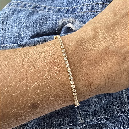 PULSEIRA RIVIERA BANHADO A OURO 18K