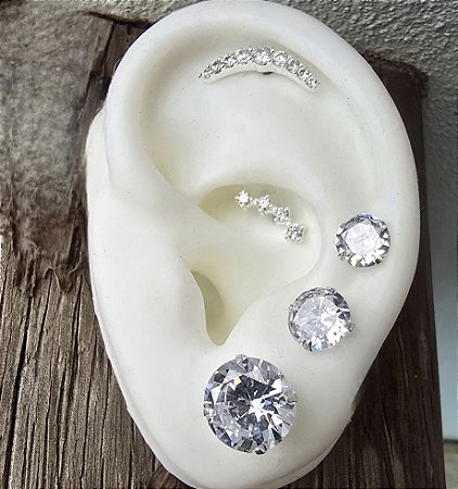 BRINCO PONTO DE LUZ COM ZIRCONIA EM PRATA 925 - 6MM