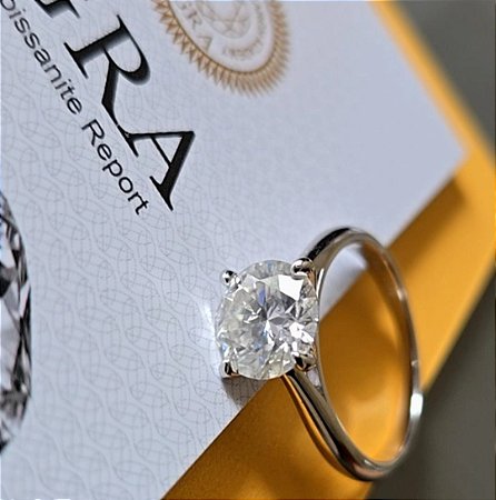 ANEL SOLITARIO MOISSANITE EM PRATA 925