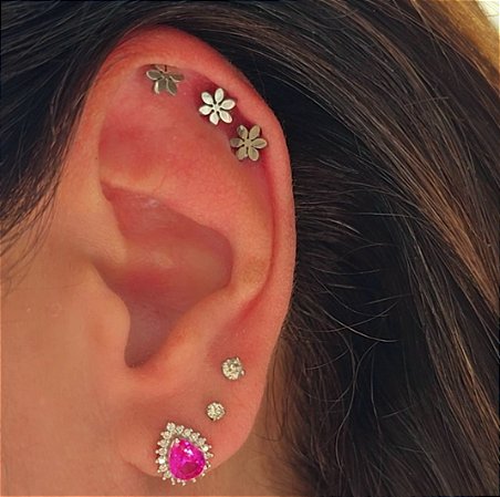 BRINCO GOTA COM ZIRCÔNIA PINK EM PRATA 925