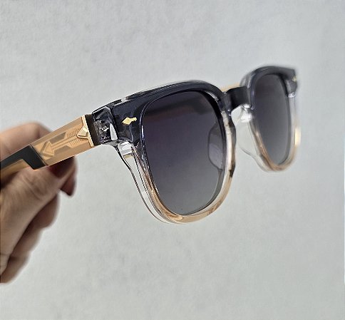 OCULOS SOLAR POLARIZADO COM PROTEÇÃO UV - AZUL COM BEGE