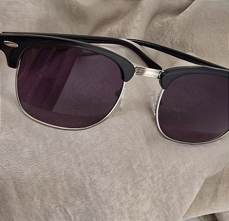 OCULOS SOLAR COM PROTEÇÃO UV - METAL COM ACETATO PRATA