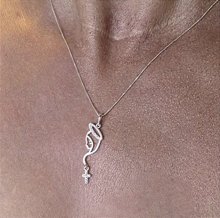 COLAR NOSSA SENHORA DO SILENCIO EM PRATA 925