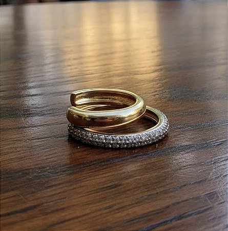 BRINCO PIERCING FAKE DOIS AROS BANHADO A OURO 18 K - UNITARIO