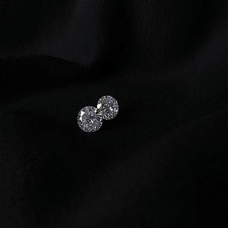 BRINCO PONTO DE LUZ COM ZIRCONIA CRISTAL EM PRATA 925 - 8MM