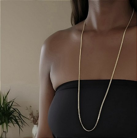 COLAR FITA BANHADO A OURO 18K - 85 CM