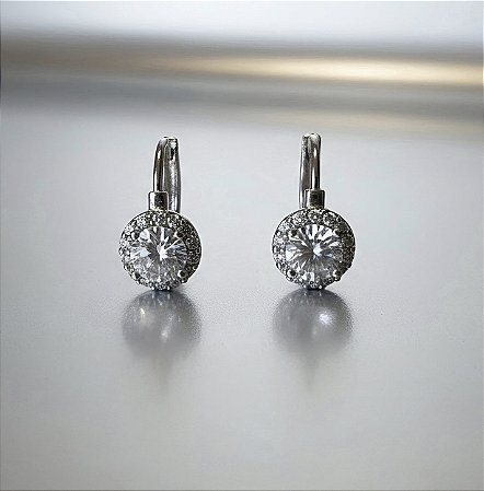 BRINCO ARGOLA ZIRCONIA BANHADO A RODIO - ARGOLINHA