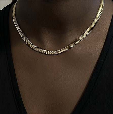 COLAR CHOKER LACRAIA BANHADO A OURO 18 K - 6MM