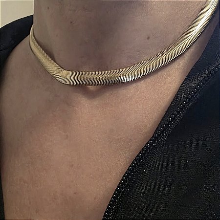 COLAR CHOKER LACRAIA BANHADO A OURO 18 K - 8MM
