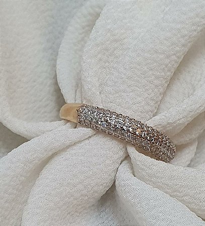 ANEL APARADOR COM ZIRCONIAS BANHADO A OURO 18 K