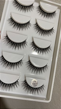 Cartela Cílios Postiços 5 Pares Mink 3D 4#