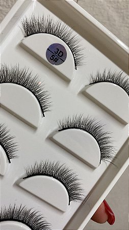 Cartela Cílios Postiços 5 Pares Mink 3D 5#
