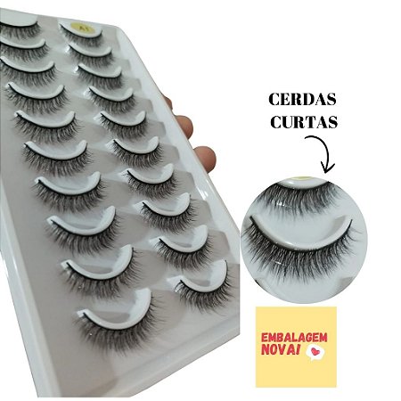 Cartela Cílios Postiços 10 Pares Mink A1