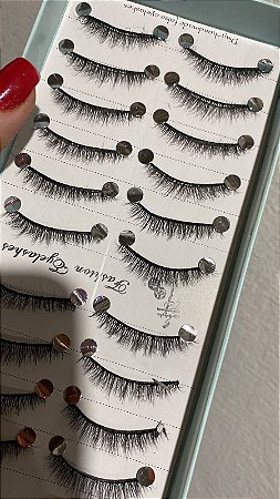 Cartela Cílios Postiços 10 Pares Mink  W012
