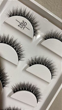 Cartela Cílios Postiços 5 Pares Mink 3D Z01